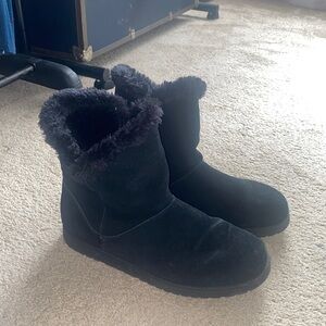 Black Suede Winter Boots